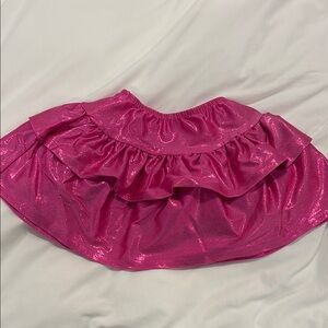 Pink Bubble Mini Skirt with Ruffled Tiers